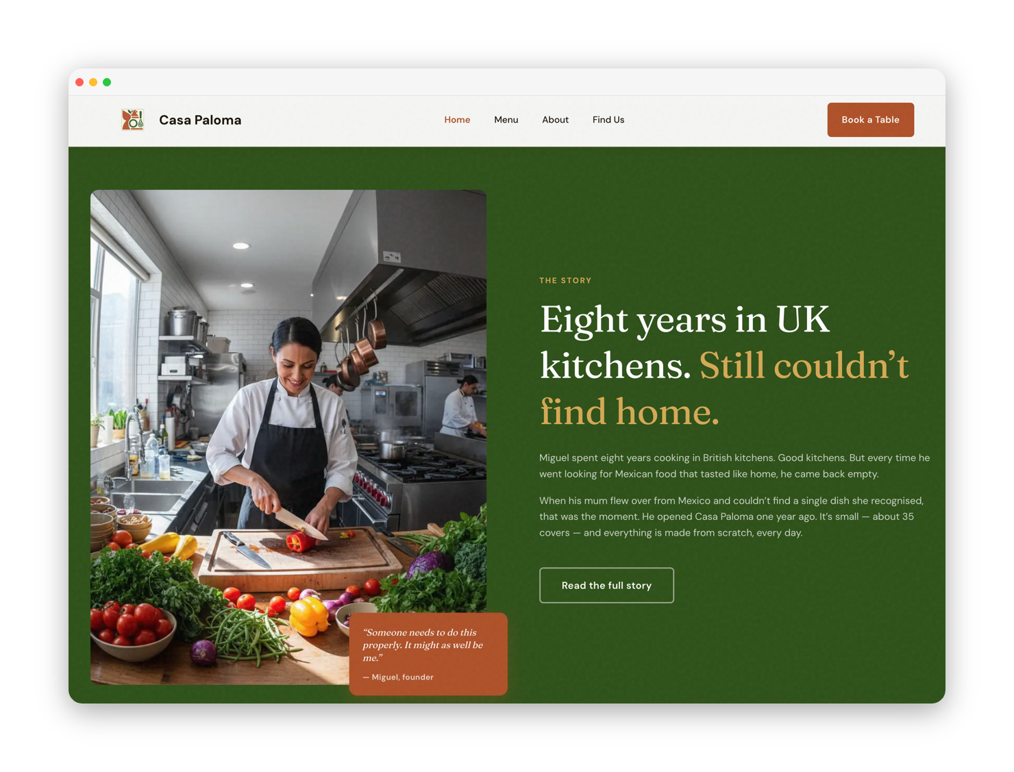 Casa Paloma website screenshot
